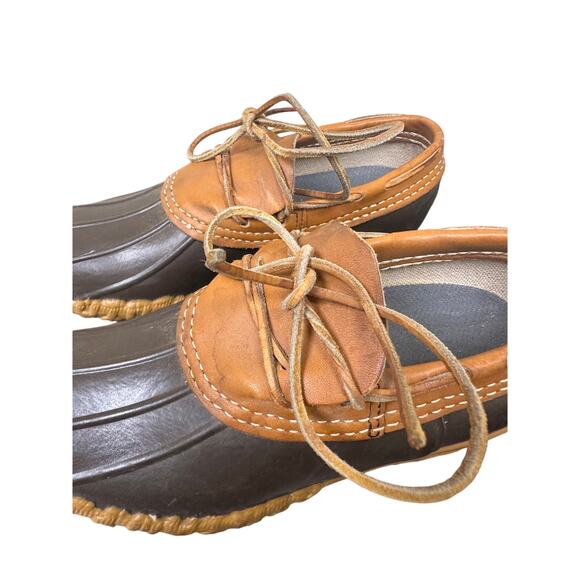 LL Bean Size 7 Men Duck Boot Shoe Maine Hunting Vintage Rubber Outdoor Brown Tan - Picture 5 of 12